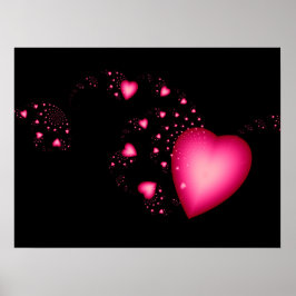 Roze harten poster