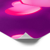 Roze harten poster (Hoek)