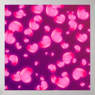 Roze harten poster