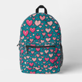 Roze Harten Print Cut Sew Bag Bedrukte Rugzak (Voorkant)