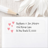 Roze harten retour adreslabel etiket (Insitu)