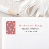 Roze harten retour adreslabel etiket (Insitu)