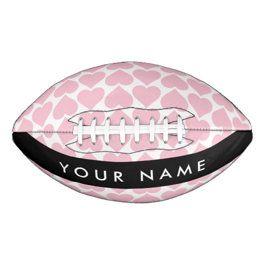 Roze harten, Romantisch, Jouw naam, Personaliseer American Football (Voorkant)