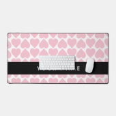 Roze harten, Romantisch, Jouw naam, Personaliseer Bureaumat (Keyboard & Muis)