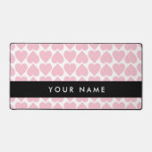 Roze harten, Romantisch, Jouw naam, Personaliseer Bureaumat (Voorkant)
