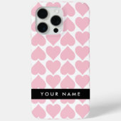 Roze harten, Romantisch, Jouw naam, Personaliseer Case-Mate iPhone Case (Achterkant)