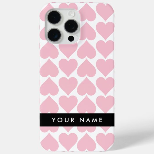 Roze harten, Romantisch, Jouw naam, Personaliseer Case-Mate iPhone Case (Achterkant)