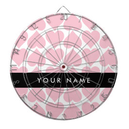 Roze harten, Romantisch, Jouw naam, Personaliseer Dartbord