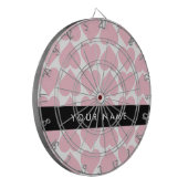 Roze harten, Romantisch, Jouw naam, Personaliseer Dartbord (Voorkant Links)