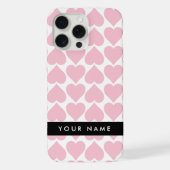 Roze harten, Romantisch, Jouw naam, Personaliseer iPhone Hoesje (Achterkant)