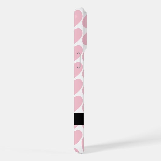 Roze harten, Romantisch, Jouw naam, Personaliseer iPhone Hoesje (Rechterkant)