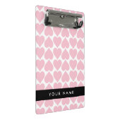 Roze harten, Romantisch, Jouw naam, Personaliseer Mini Klembord (Schuin)