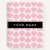 Roze harten, Romantisch, Jouw naam, Personaliseer Notitieboek (Voorkant)