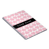 Roze harten, Romantisch, Jouw naam, Personaliseer Notitieboek (Rechterzijde)