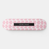 Roze harten, Romantisch, Jouw naam, Personaliseer Persoonlijk Skateboard (Horizontaal)