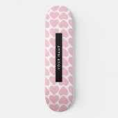 Roze harten, Romantisch, Jouw naam, Personaliseer Persoonlijk Skateboard (Voorkant)