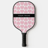 Roze harten, Romantisch, Jouw naam, Personaliseer Pickleball Paddle (Voorkant)