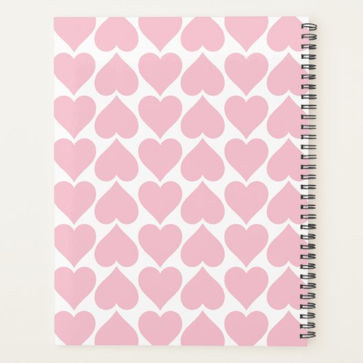 Roze harten, Romantisch, Jouw naam, Personaliseer Planner (Achterkant)