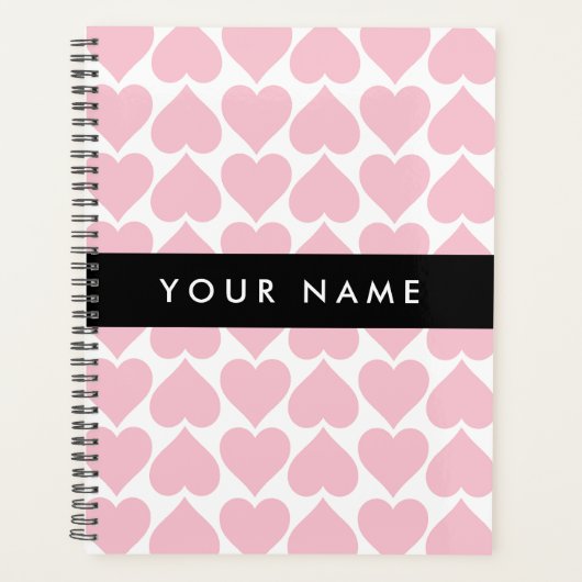 Roze harten, Romantisch, Jouw naam, Personaliseer Planner (Voorkant)