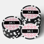 Roze harten, Romantisch, Jouw naam, Personaliseer Poker Chips (Opstapeling)