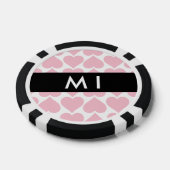 Roze harten, Romantisch, Jouw naam, Personaliseer Poker Chips (Enkel)