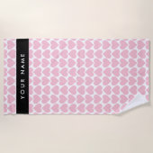 Roze harten, Romantisch, Jouw naam, Personaliseer Strandlaken (Voorkant)