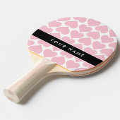 Roze harten, Romantisch, Jouw naam, Personaliseer Tafeltennisbatje (Voorkant Gekanteld)