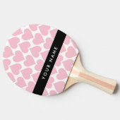 Roze harten, Romantisch, Jouw naam, Personaliseer Tafeltennisbatje (Zijkant)