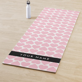 Roze harten, Romantisch, Jouw naam, Personaliseer Yogamat