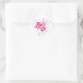 Roze harten ronde sticker (Tas)