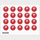Roze harten ronde sticker (Vel)