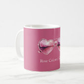 Roze Harten Roze Bril Koffiemok (Voorkant links)