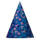 Roze Harten & Roze Linten Party Pet Feesthoedjes (Achterkant)