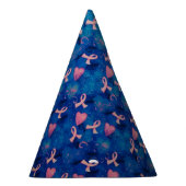 Roze Harten & Roze Linten Party Pet Feesthoedjes (Rechts)