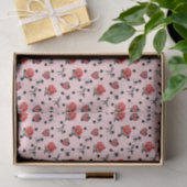 Roze Harten, Rozen en strik (Design 18 Pink Series Tissuepapier (Geschenk)