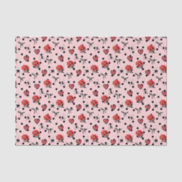 Roze harten, rozen en strik (Design 18 Roze Serie) Tissuepapier