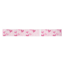 Roze harten satijnen lint
