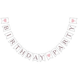 Roze harten schattige verjaardagsfeestje bunting v vlaggetjes