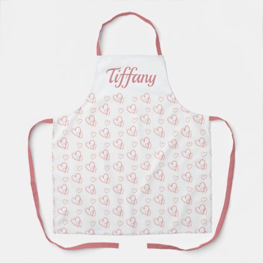  roze harten schort (Voorkant)