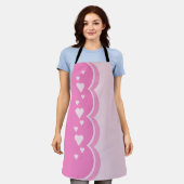 Roze harten schort (Gedragen)