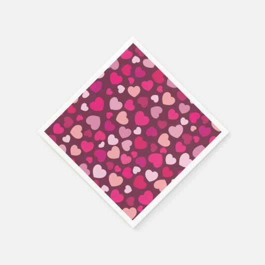 Roze harten servet (Hoek)