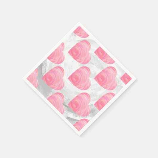 Roze harten servetten (Hoek)