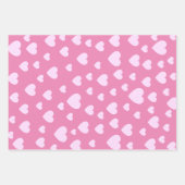  roze harten set van 3 inpakpapier vel (Voorkant 3)