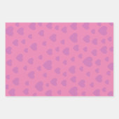  roze harten set van 3 inpakpapier vel (Voorkant 2)