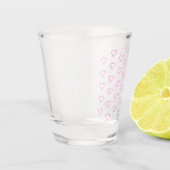 Roze Harten Shot Glass - Aangepaste kleuren Glas (Links)