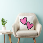 Roze harten  Sierkussen (Stoel)