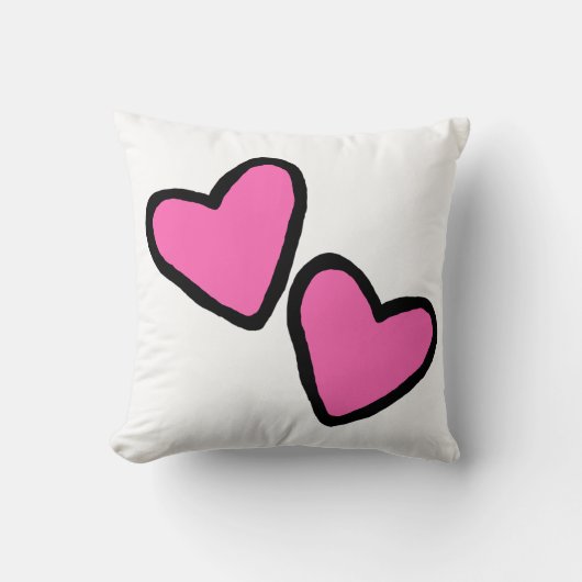 Roze harten  Sierkussen (Voorkant)