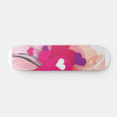 Roze harten skateboard (Horizontaal)