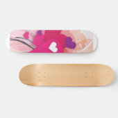 Roze harten skateboard (Horizontaal)