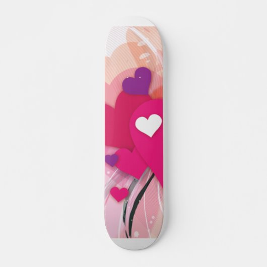 Roze harten skateboard (Voorkant)